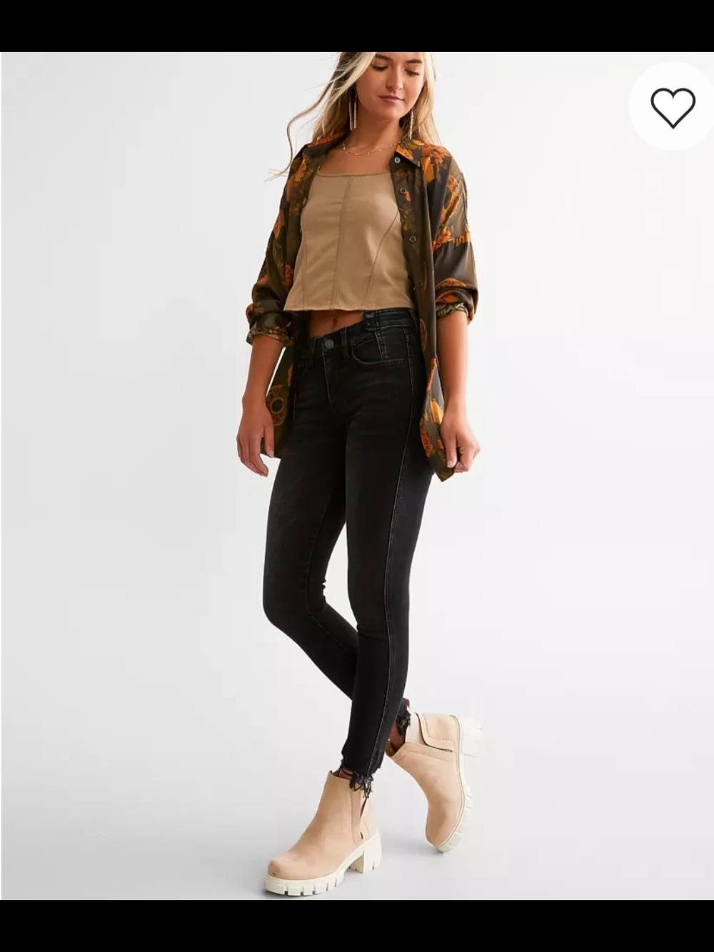Flying Monkey Mid Rise Skinny Jeans